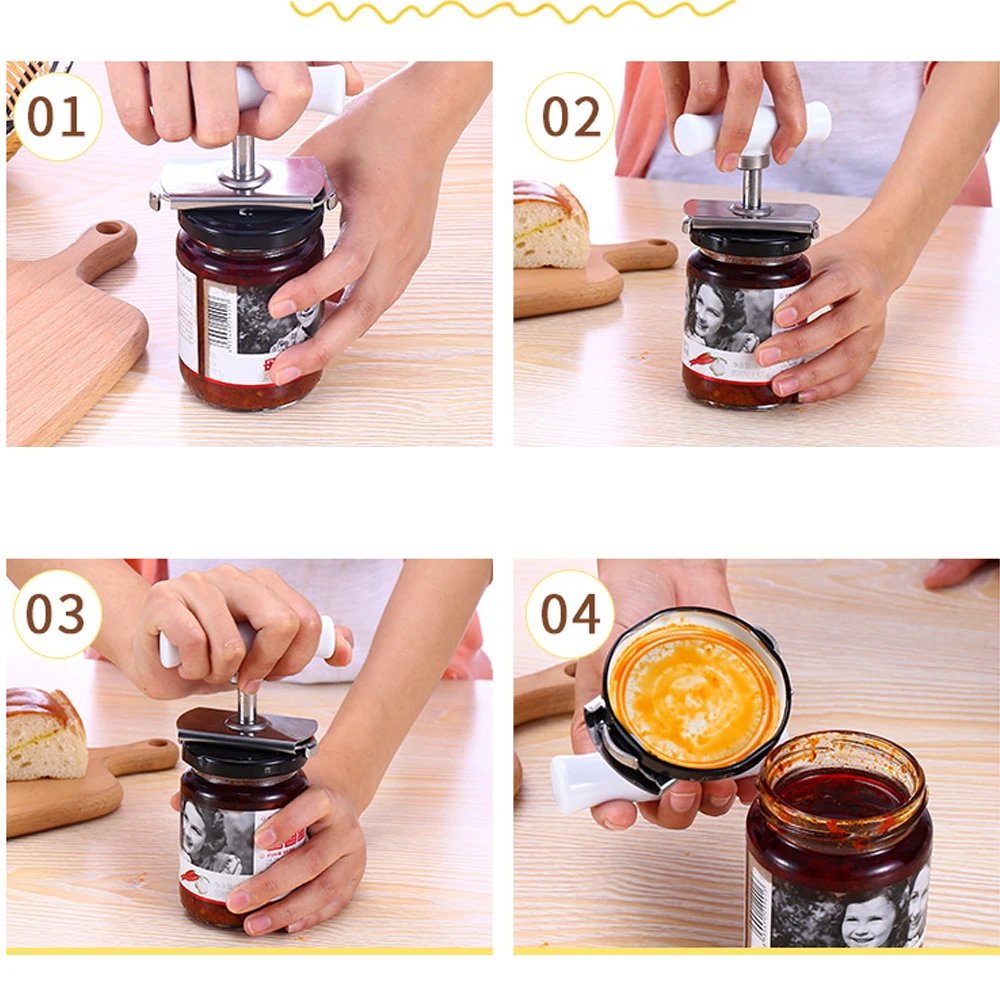 Adjustable Multi-function Bottle Cap Opener Stainless Steel Lids Off Jar Opener Labor-saving Screw Can Opener for Kitchen Gadget image 3