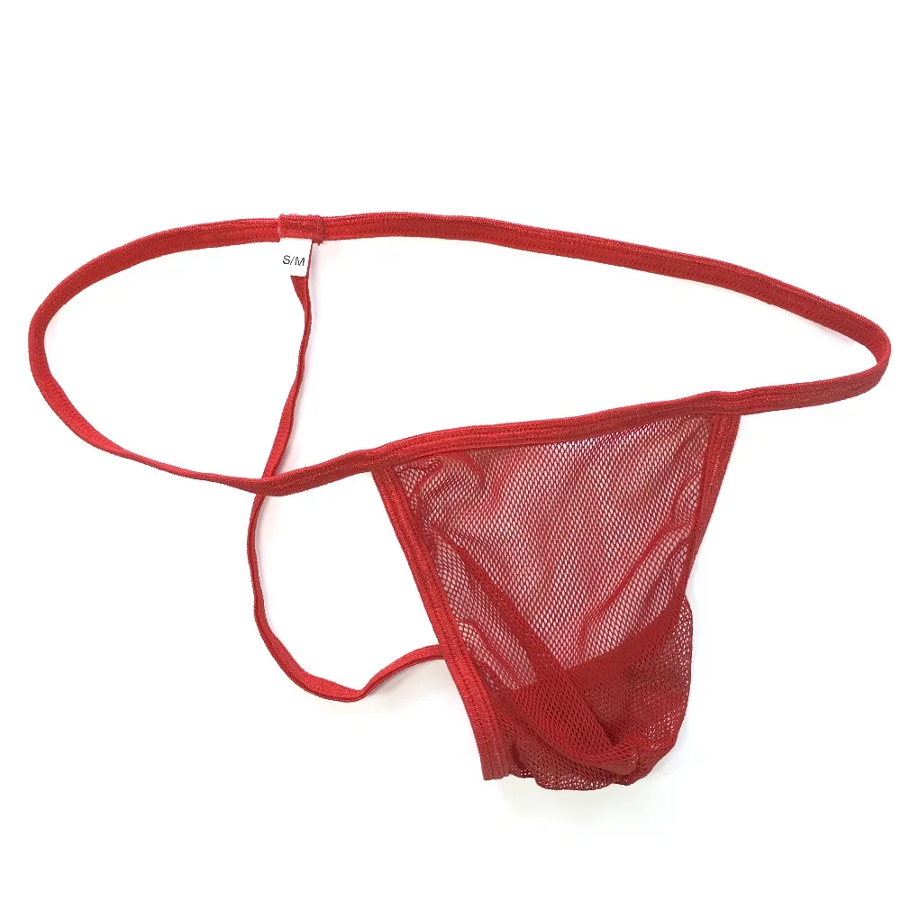 Ropa interior para hombre, bolsa Sexy, Tanga de rejilla c-thru Net G3447