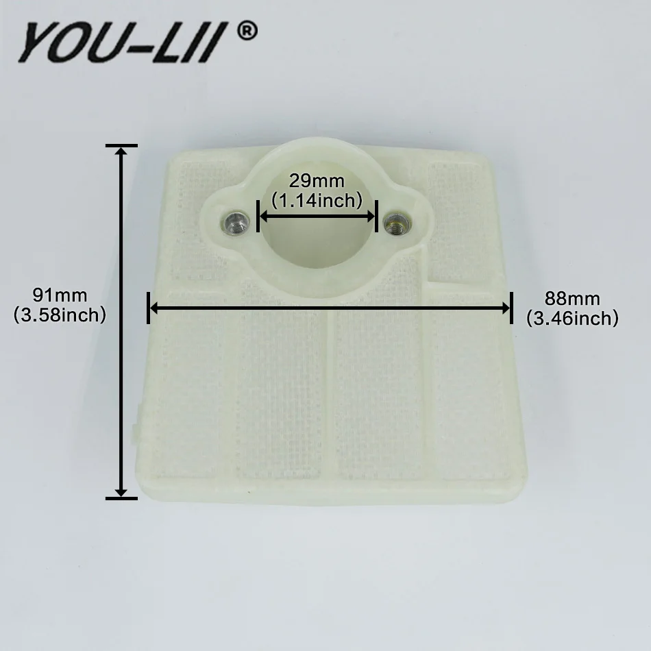 YOULII  2Pcs Air Filters For Husqvarna 61 66 181 266 281 288 Carburetor Chainsaw Motorcycle Parts Replace # 501 80 71-05