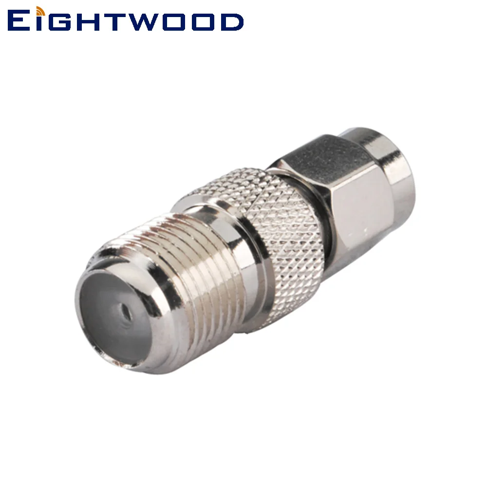 Eightwood F to SMA RF Coaxial Adapter F Jack Female to SMA Plug Male Connector Straight Between Series