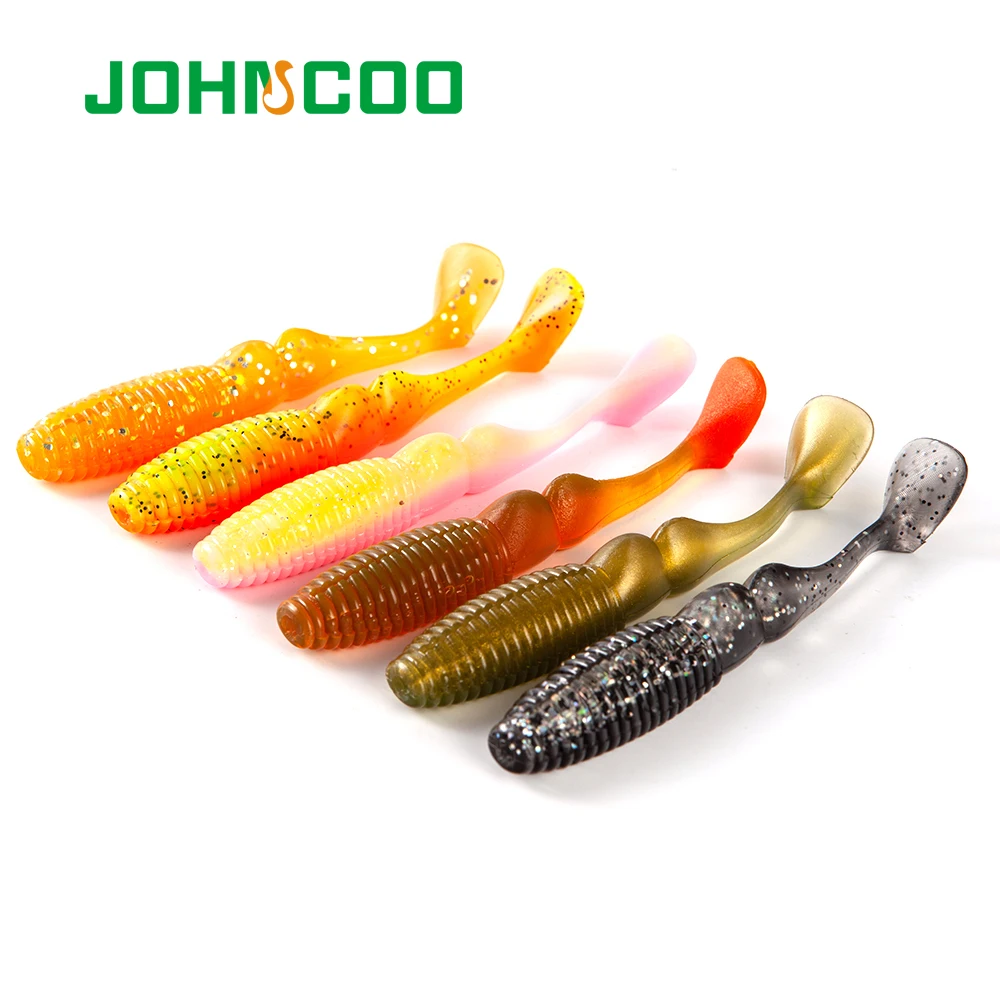 JOHNCOO 4pcs 95mm 8.5g Soft Biat Ammonite Shad Fishing Lure Crankbait Carp Trout Swimbait Silicone Worm Carp Artificial