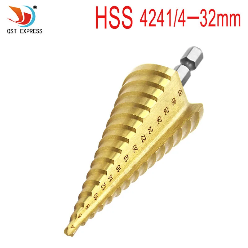 Wiertło stożkowe sześciokątne z tytanu 4-32MM HSS 4241 do blachy