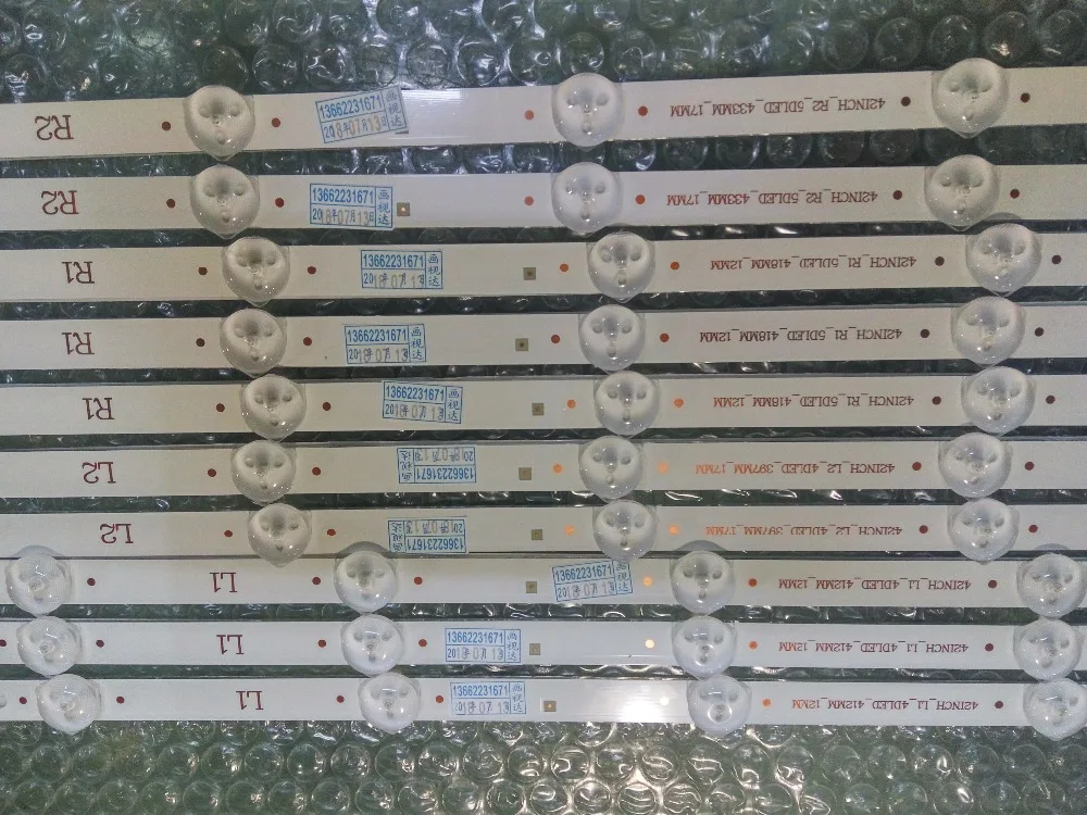 Circuitos de fita de led originais 6916l-1215a, circuitos de faixa de led 6916l-1216a 691385a para 42360c-360ca, com 10 peças