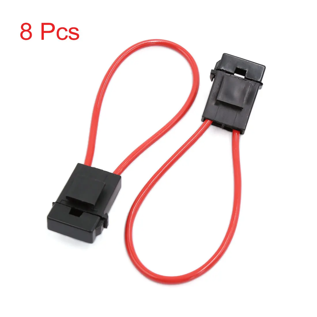 X Autohaux 8 Pcs Fuse Holder Water Resistant Black In-Line Wire Power Blade For Car Bike Auto Motor Accessories