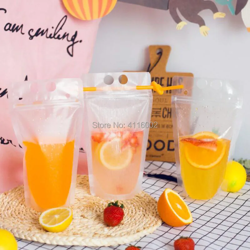 1000pcs Transparent Self-sealed Plastic Beverage Bag Drink Milk Coffee Container Drinking Fruit Juice bag Food Storage Bag