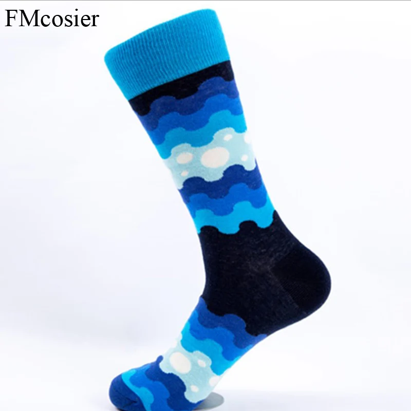 5 Pairs Autumn Winter Cotton Happy Socks Meias Gifts For Mens Dress Funny Colorful Thermal Long Socks Pack Sokken Mannen Sox