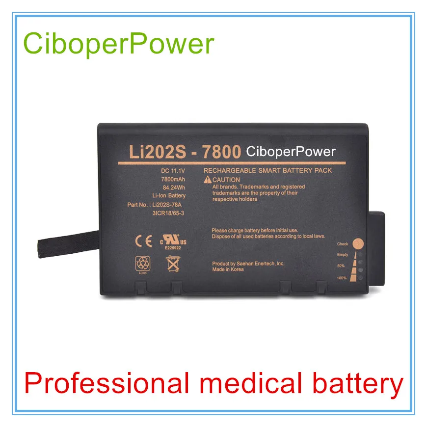 LI202S-7800,LI202S-78A Battery Replacement For Blease Mcare300,Mcare 300D, Monitors mCare 300,Spacelabs 146-0127-00 battery