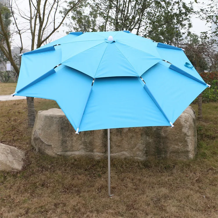 Hot Sale 1.8-2.2m Beach Fishing 12 Type Folding Umbrella Outdoor Universal Rain-proof Sunscreen Anti-UV Sunshade Camping Awning