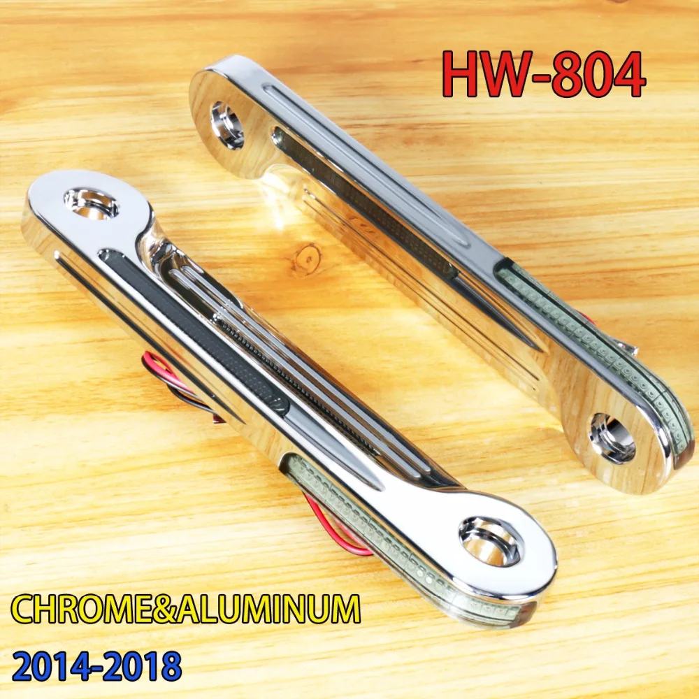 Chrome LED Shallow Cut Flush Fork Turn Signal Brackets For Harley Touring Electra Street Glide 2014 2015 2016 2017 2018 2019