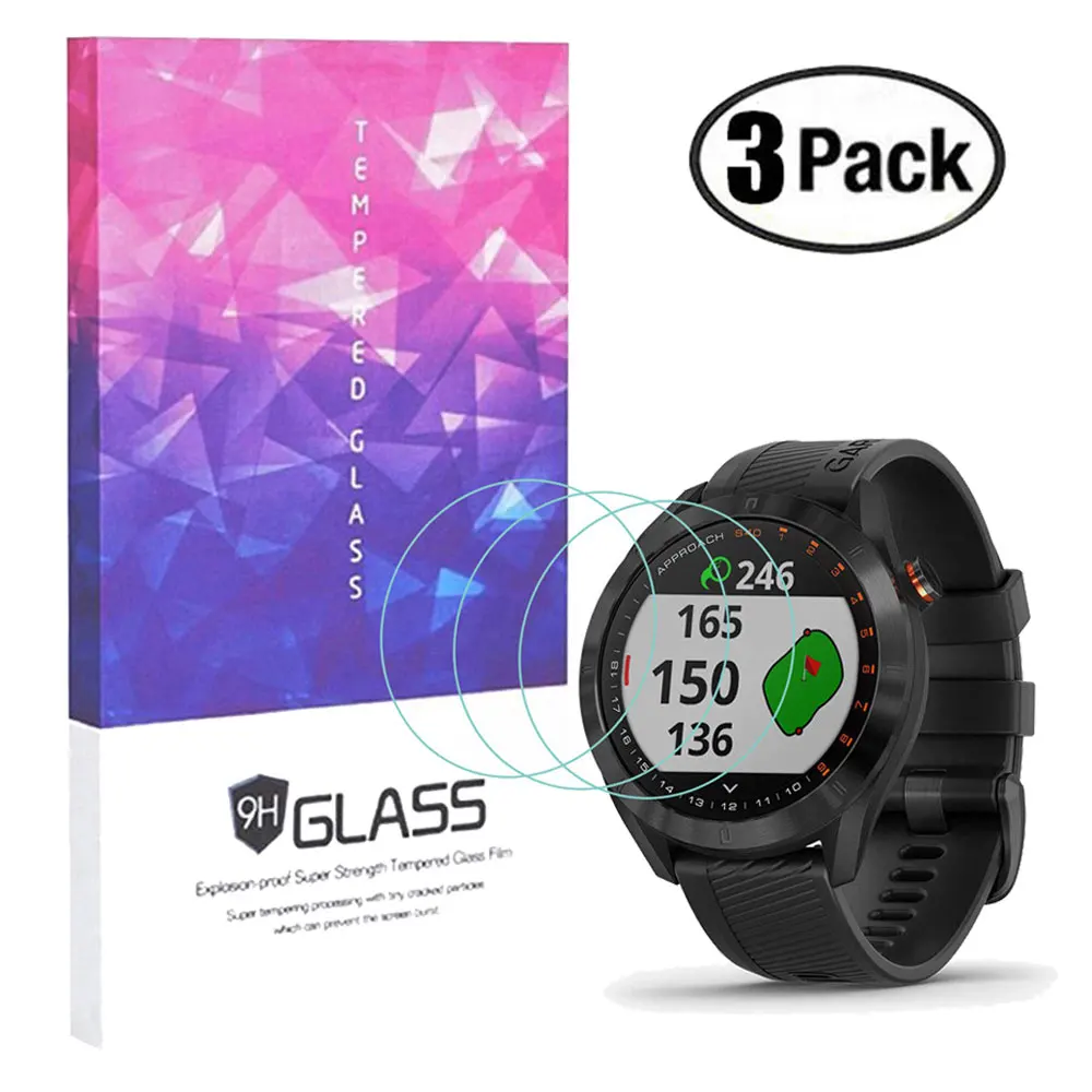 Garmin Approach S40 Watch 9H 2.5D HD 스크래치 방지 버블 프리 지문 방지 필름 화면 보호기 강화 유리 3 개