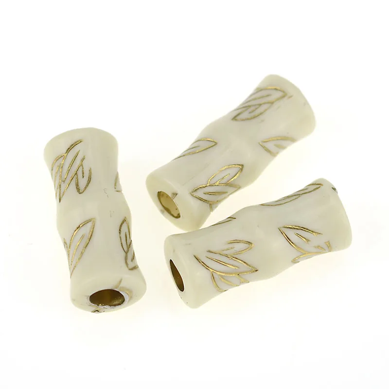 New Arrival Vintage Ethnic Fluted Corrugated Acrylic Antique Style Design Bamboo Tube Beads For Diy Bracelet Jewelry Making