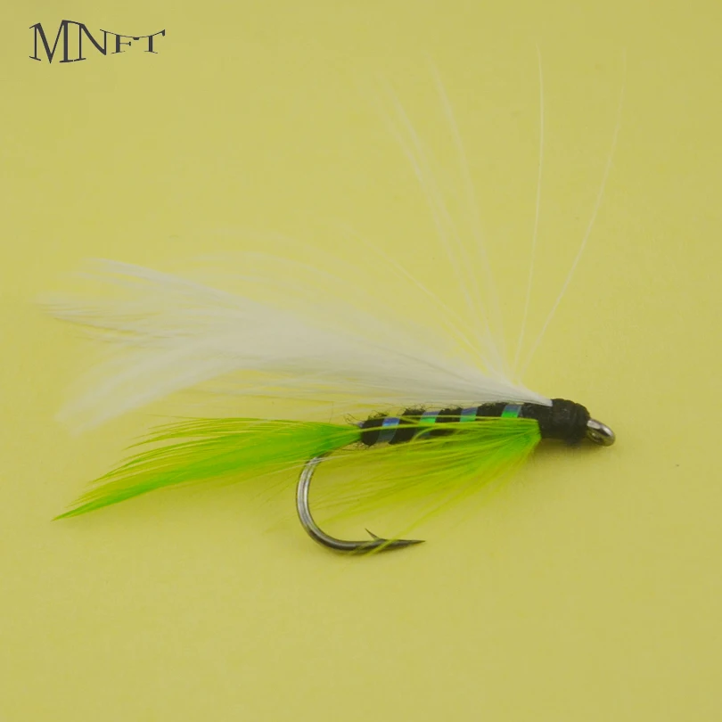 MNFT 6PCS Or 10PCS 7# Green Tail Rainbow Zebra Film Body May Fly Trout Fishing Lures