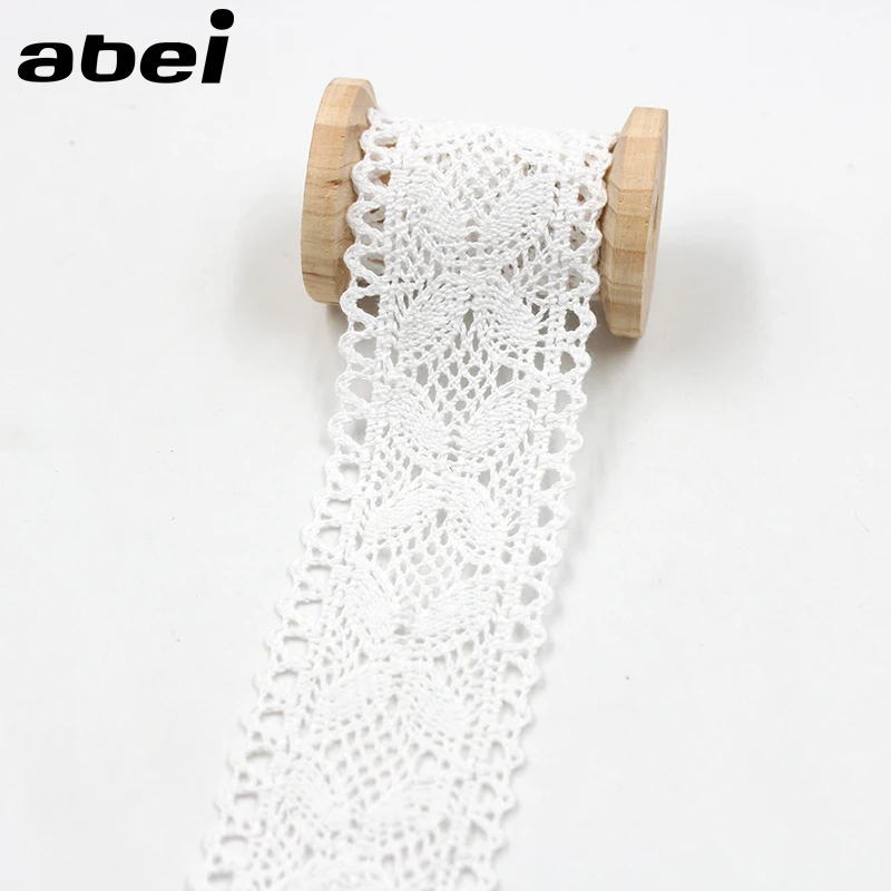 5yards/lot 4cm White Cotton Lace Trims DIY Curtain Tablecover craft Handmade Hometexile Sewing Accessories