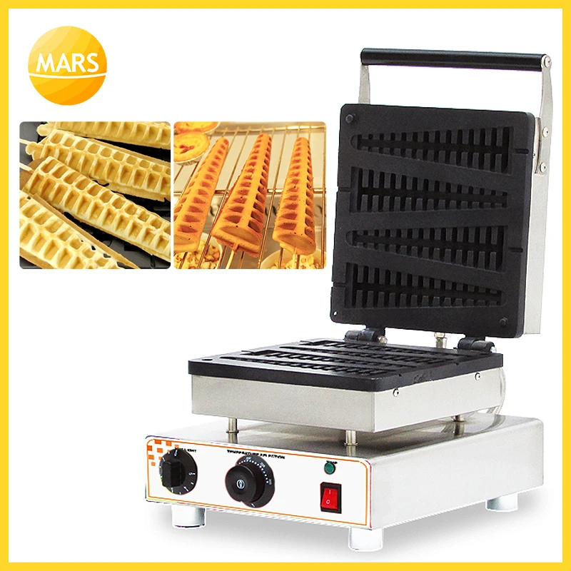 MARS Electric 110v/220v Lolly Waffle Maker Commercial Home Use 4pcs Waffle On Stick Waffles Iron Plates Baker