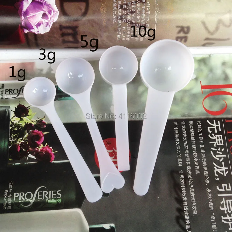 1000pcs Professional White Plastic 5g/3g/1g Scoops/Spoons For Food/Milk/Washing Powder/Medicine Measuring