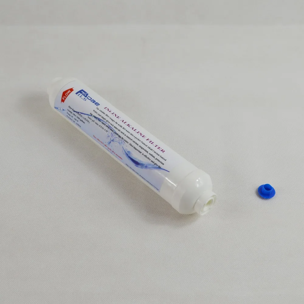 2 pacotes de filtro de água alcalina 2 "de dia. Poste de substituição para água ro longo de 10 polegadas, filtro em linha, valor de ph de 8.00 - 9.50