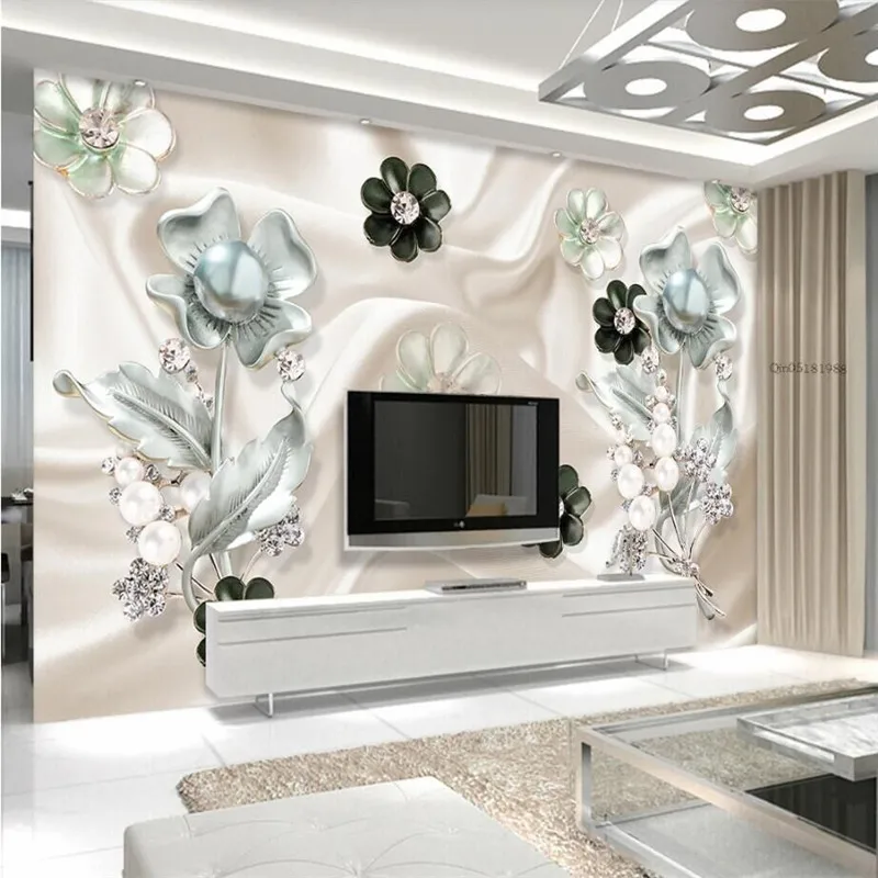 

Diamond Flower Jewelry Wall Professional Production Wallpaper Mural Custom Photo Wall