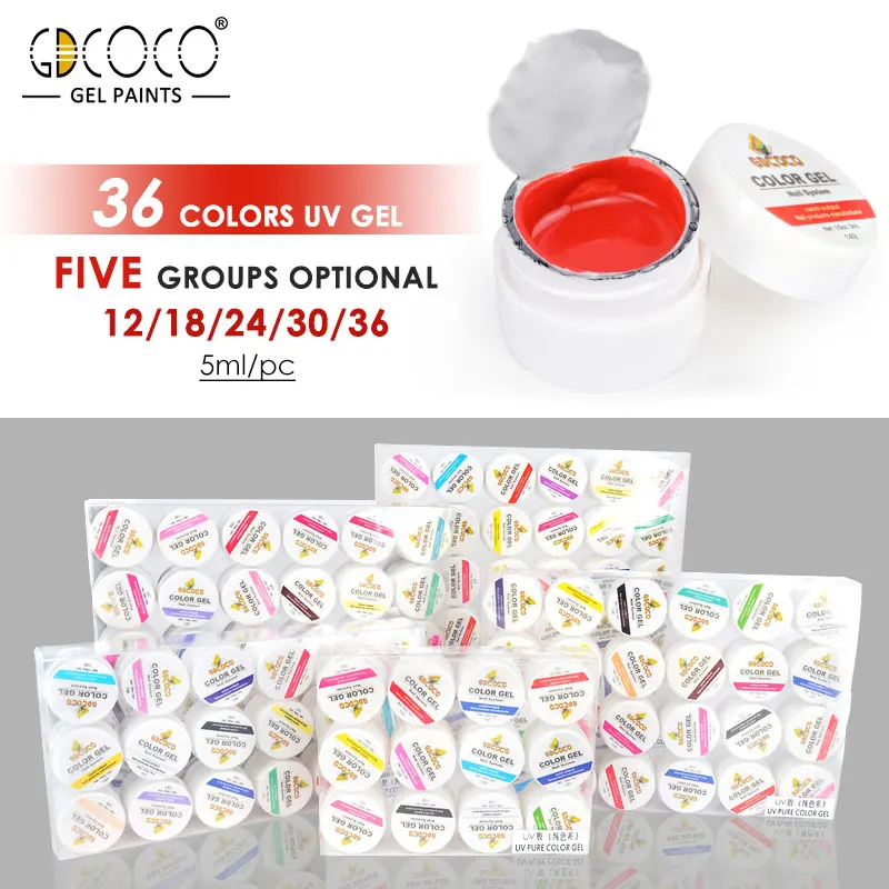 Gdcoco-novo esmalte em gel para arte em unhas, 5ml, uv, cor pura, faça você mesmo, decoração para unhas, esmalte em gel para secagem