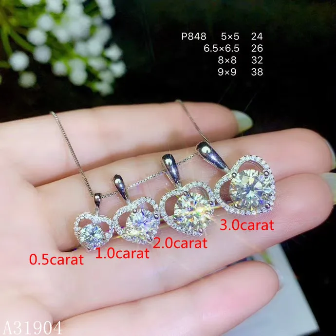 

KJJEAXCMY Boutique Jewelry 925 Sterling Silver Inlay 0.5 Carat Mosang Diamond Female Pendant Support Detection