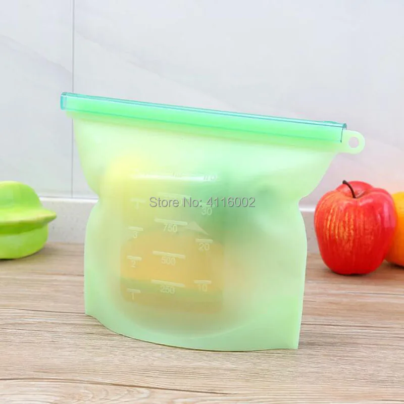 4pcs/set Reusable Silicone Vacuum Food Fresh Bags Wraps Fridge Food Storage Containers Refrigerator Bag Kitchen Organizer