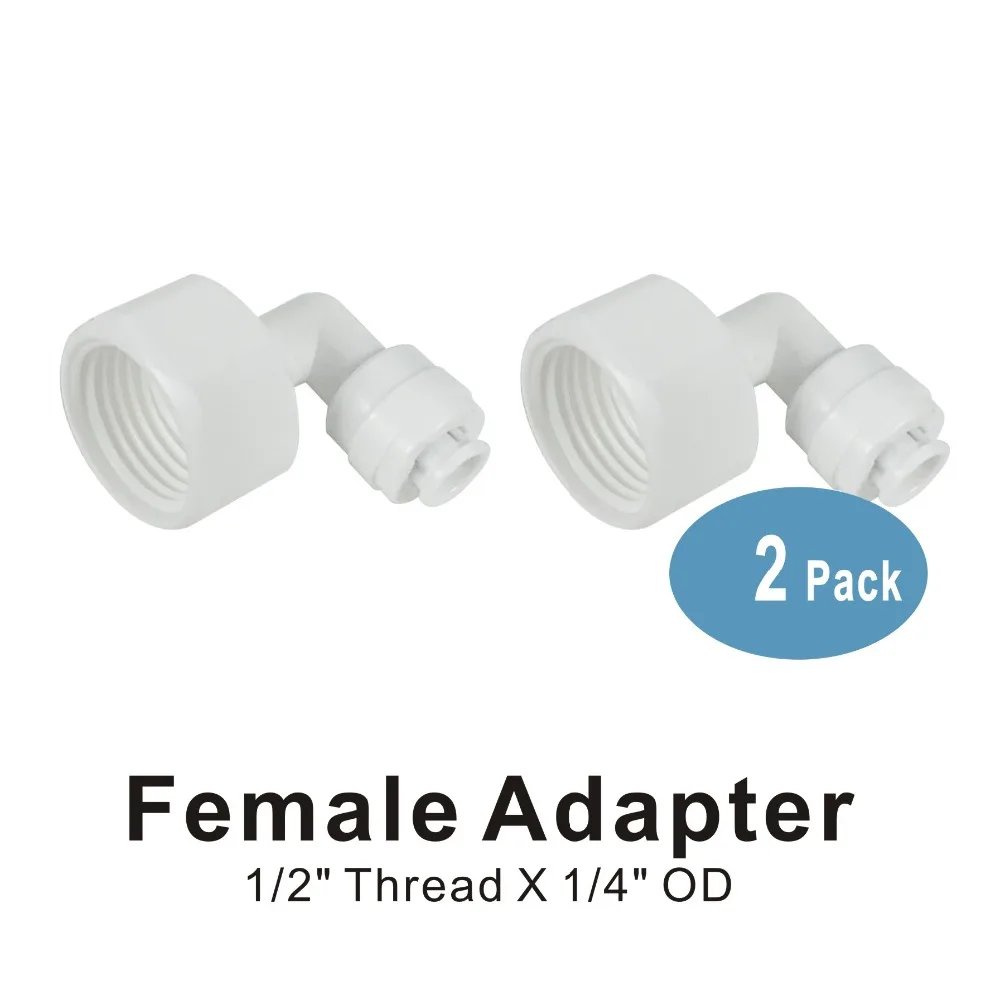 Femmina Adattatore 1/2 "x 1/4" OD Quick Connect Lato Parti per Filtri Per L'acqua e Sistemi RO-2 PACK