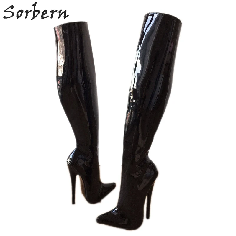 Sorbern Sexy Fetish High Heel Boots Over The Knee Stand-Only 60Cm Hard Shaft Customized Large Boots Heels 18Cm Boots Unisex