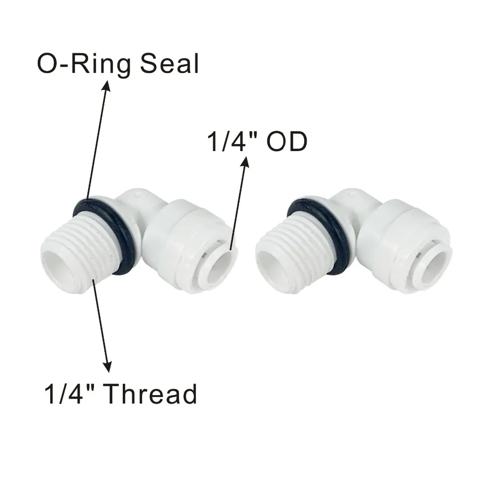 Штекерный соединитель 1/4 "резьба x 1/4" OD быстроразъемные детали для фильтров для воды и систем обратного осмоса-2 шт.