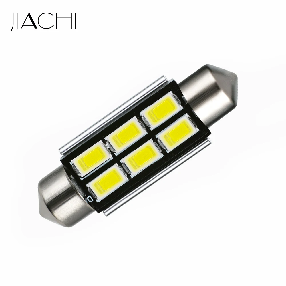 JIACHI 10PCS C5W C10W Led Canbus Festoon 36MM Bulb Car Styling Light 12V Auto Interior Doom Lamp 5630Chips 6SMD Cool White 240LM