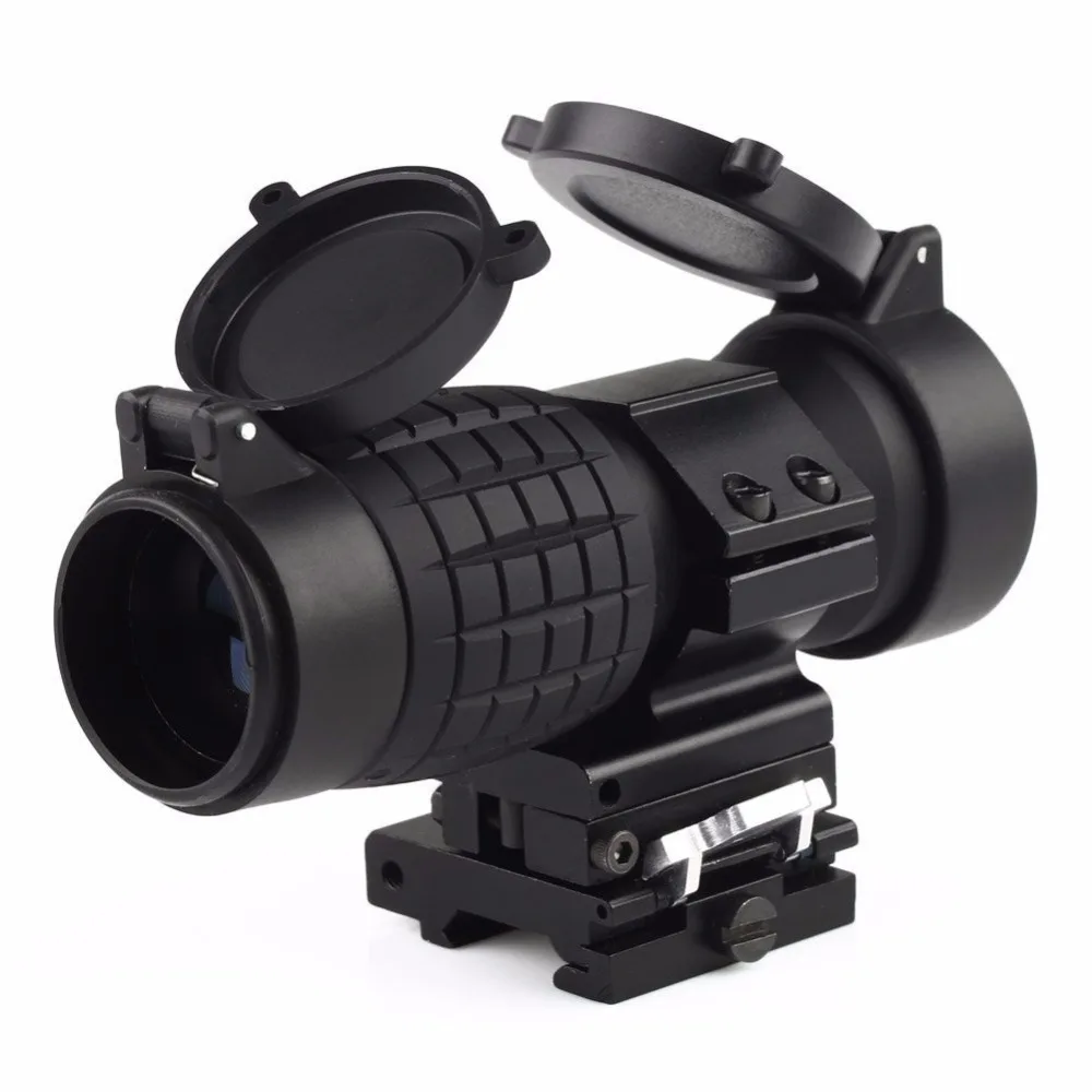 

Tactical 30mm 3X Magnifier Scopes Optics Focus Adjusted Fits Red Dot Sight with Picatinny Weaver Rail Mount With Covers