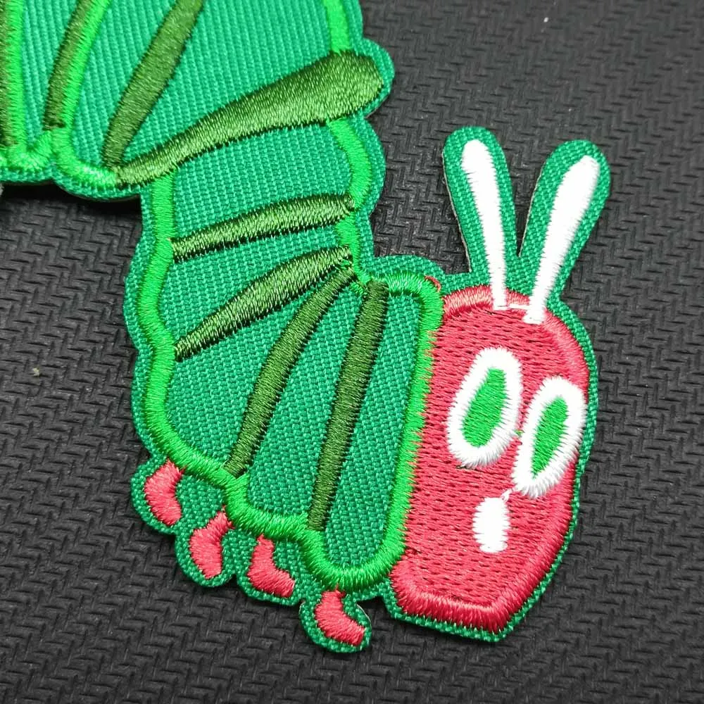 Green Insect Iron On Embroidered Clothes Patches For Clothing Stickers Garment Apparel Accessories