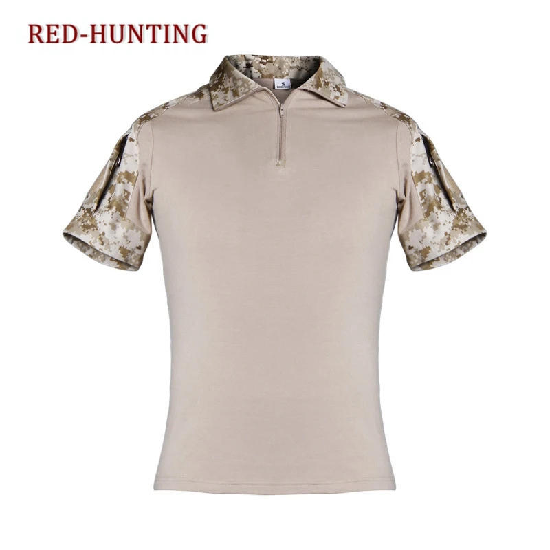 Mens Camouflage Camo Desert Digital Quick Drying Moisture Wicking T-Shirt for Outdoor Hunting Hiking Fishing