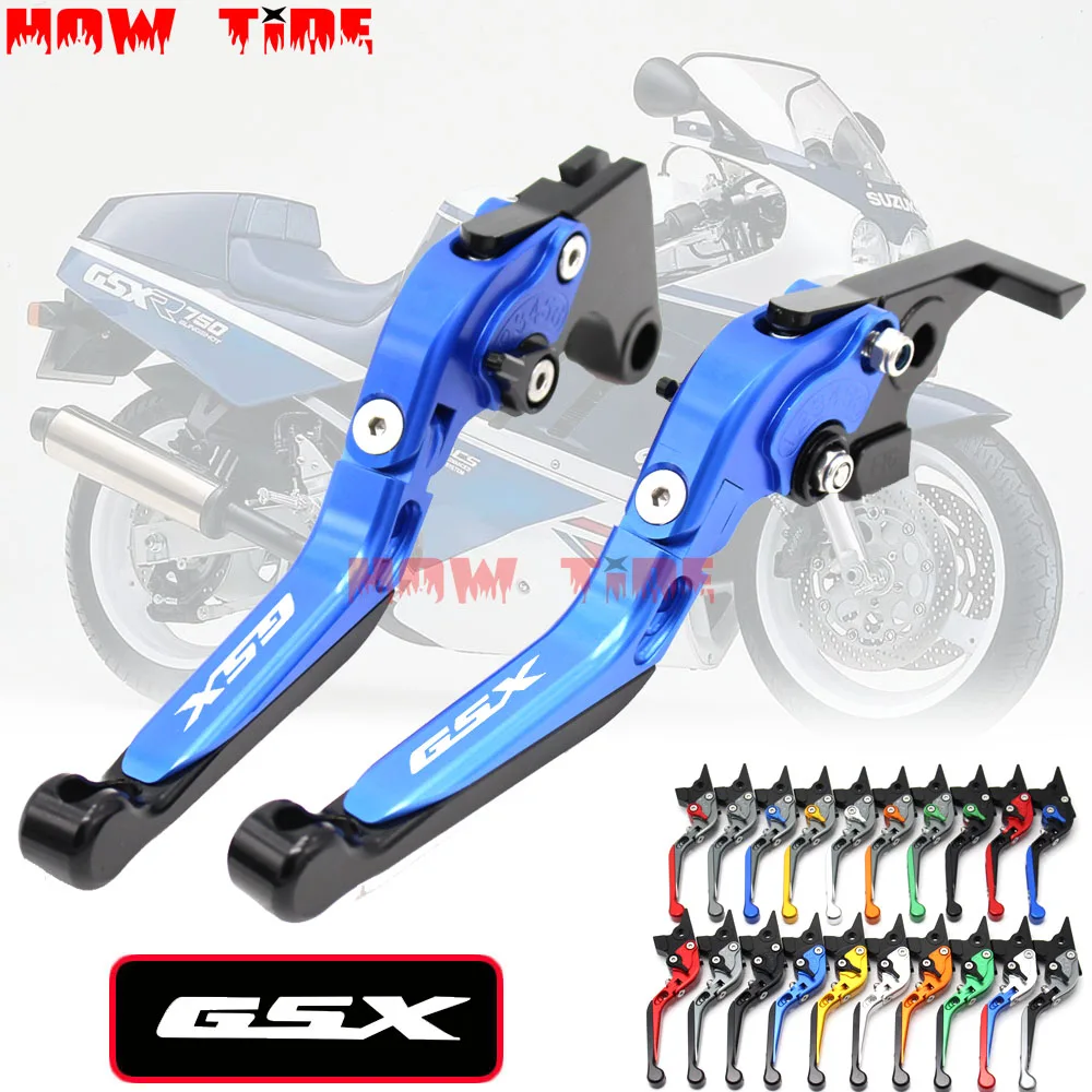 For SUZUKI GSX400F Impulse/ GSX750 Unfaired / Inazuma 1994-2004 Motorcycle Folding Extendable Adjustable Brakes Clutch Lever CNC