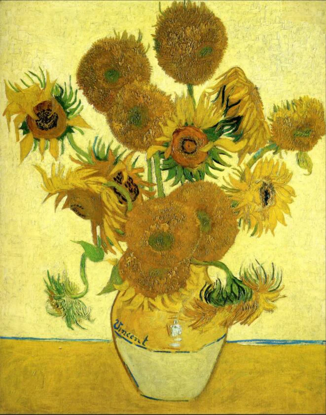 

High quality Oil painting Canvas Reproductions Still Life - Vase with Fifteen Sunflowers by Van Gogh Painting hand painted