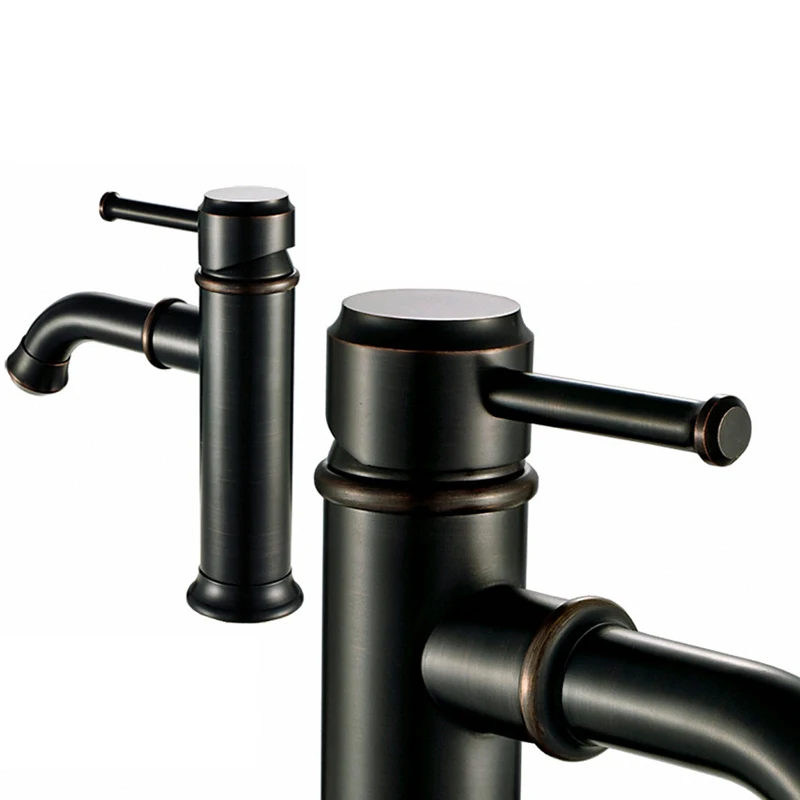 Modern Black Basin Faucet Solid Brass Single Hole Single Holder Wall Mounted Bathroom Faucet Hot And Cold Good Quality