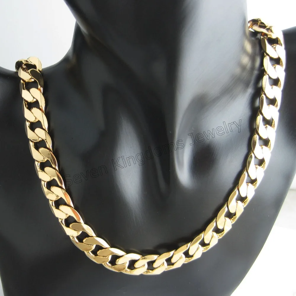 

YELLOW GOLD PLATED SUPER HEAVY 105g / 38g AND BIG WIDTH CUBAN 1 BY 1 CHAIN 24" NECKLACE & 8.5" BRACELET SET