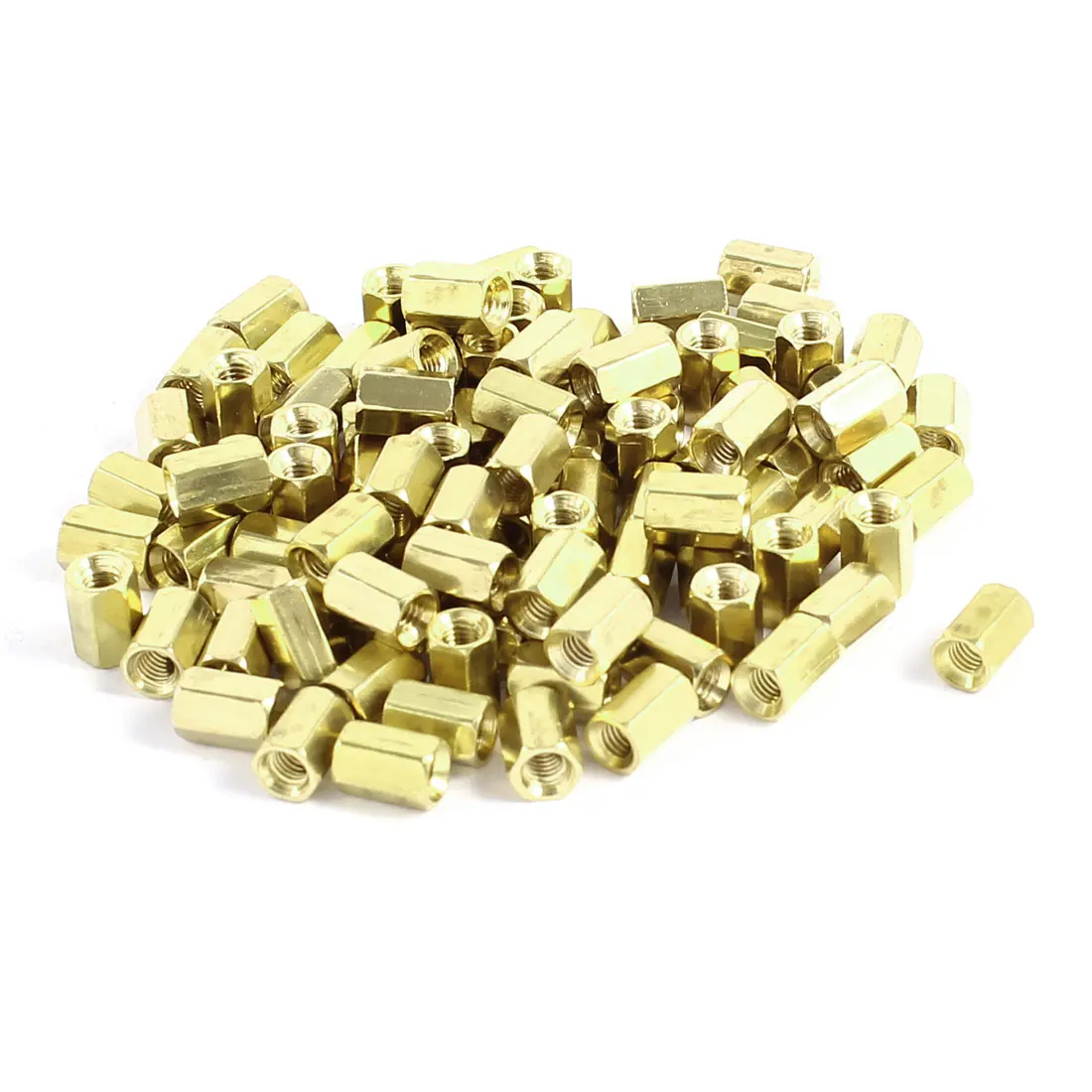 UXCELL-écrou hexagonal femelle en laiton | 100 pièces, entretoise M3x7 M3 7Mm