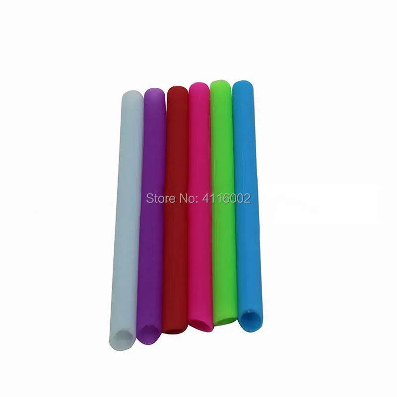 300pcs Colored Food Grade Silicone Straw Silica Gel Drinking Straw Straight 13.5cm Family Use