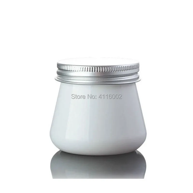 100pcs 80g Adorable PET Plastic Jar 80ml White Color Cosmetic Packaging Cream Jar With Aluminum Cap