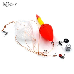 MNFT 2Sets In Box Sea Monster With Strong Hook Set Silver Carp Fishing Float Bobber Bait Cage Tackle Sets Box