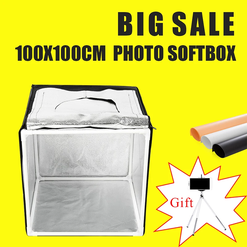 

100x100CM Led Light Tent Light BOX Photo Softbox Studio Portable Photography Studio Shooting Lightbox Kit With Free Gift