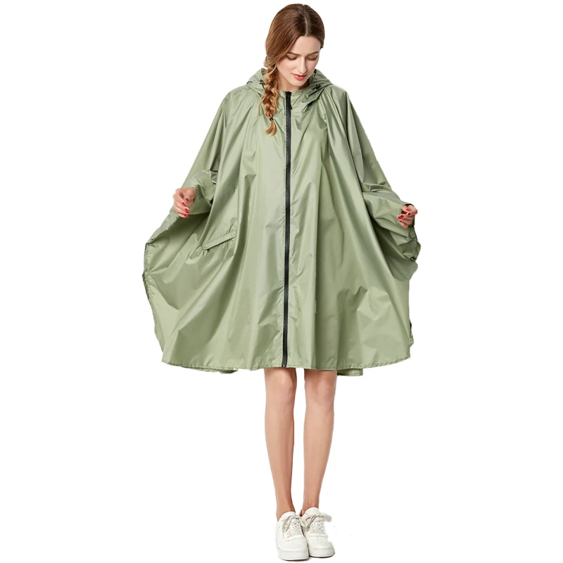 New Fashion Big Size Women Raincoat Thin Poncho Ladies Waterproof Clock Rain Jacket Adults Rain Coat Windproof Rain Wear