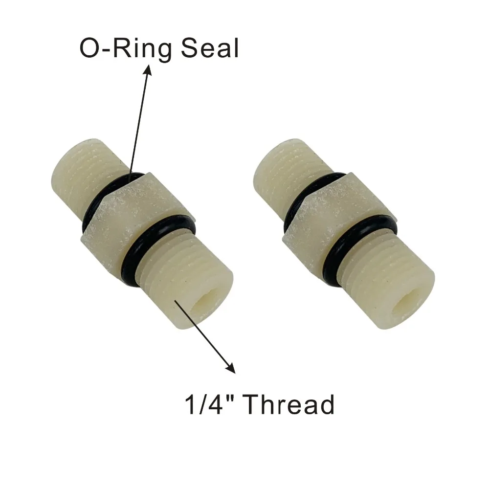 พลาสติกไนลอน HEX Nipple 1/4 "ข้อต่อการเชื่อมต่อสำหรับกรองน้ำและระบบ RO-2 PACK