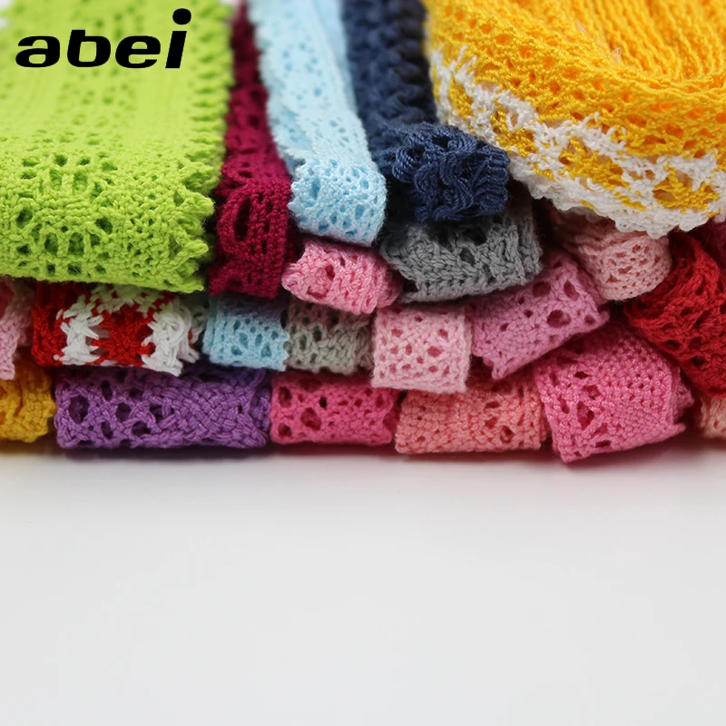 1-3cm 10yards Mix Colorful Cotton Lace Trims Baby Clothing Home Wedding Craft Sewing Cotton Fabric Material DIY Patchwork