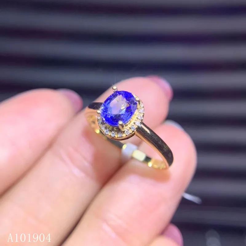 KJJEAXCMY boutique jewelry 18k gold inlaid natural sapphire ring female models support testing