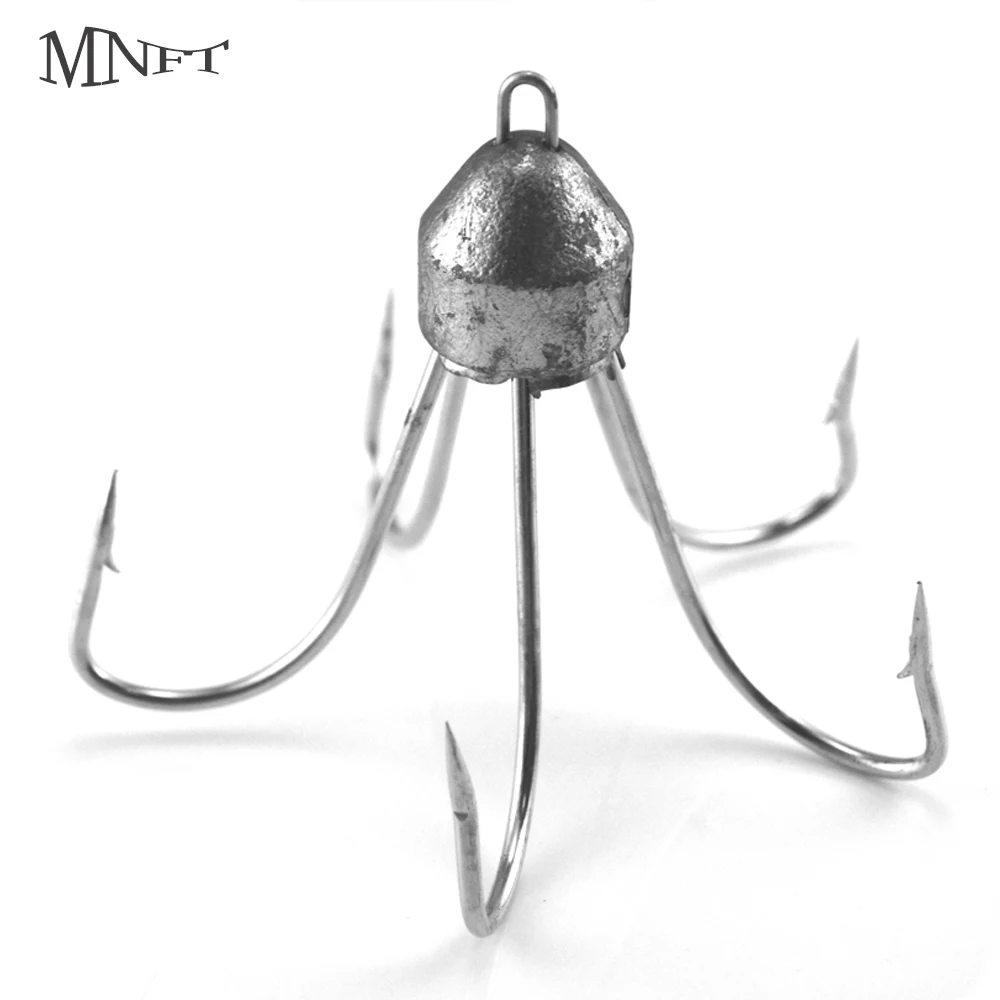 MNFT With Lead Head Five Anchor Claw Barbed Fishhooks Fishing Tools Fishing Gear Wholesale Size 30&42&51&61g