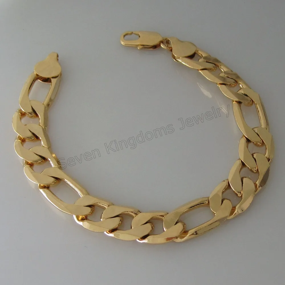 GOLD COLOR SUPER HEAVY 104g / 34g  BIG WIDTH FIGARO LINK CHAIN  24