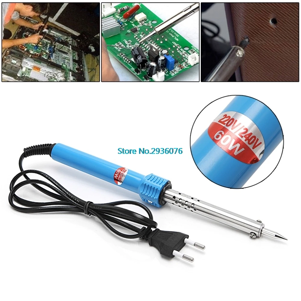 220-240V EU Plug 60W Electric Soldering Iron Pencil Shape Outside Thermal Welding Gun Solder Station Tip