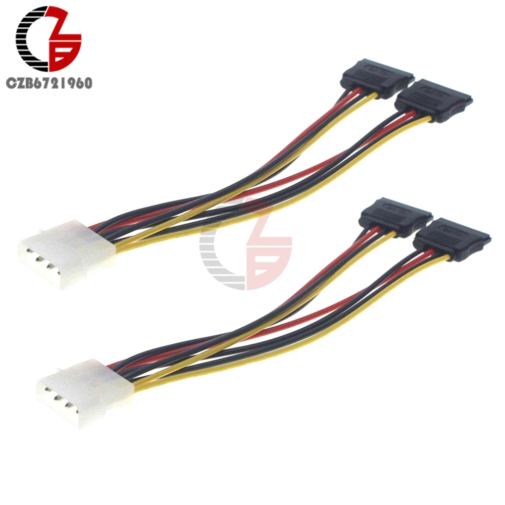 4 Pin Ide Molex Naar 2 Serial Ata Sata Y Splitter Dual Hard Drive Adapter Kabel Connector
