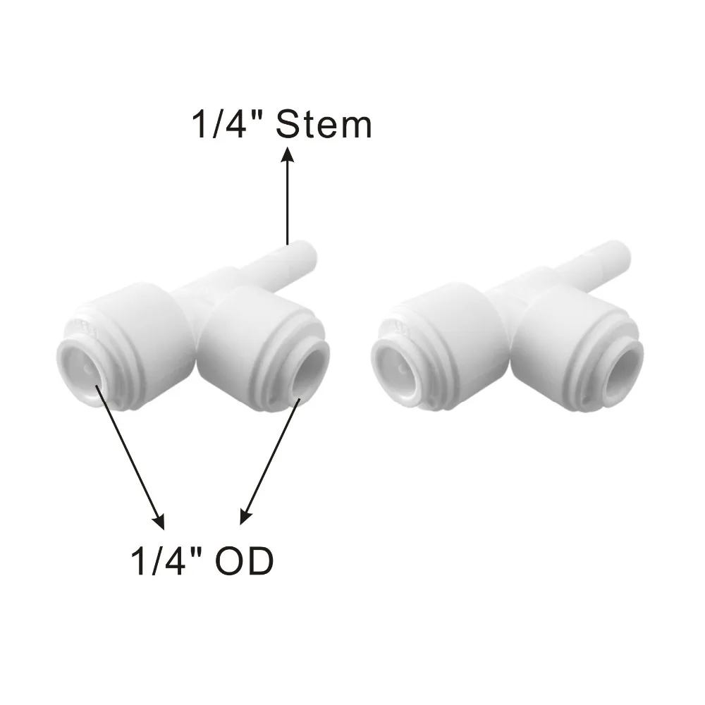 Stem Run Tee 1/4 "Quick Connect QC อะไหล่อุปกรณ์สำหรับกรองน้ำและระบบ RO - 2 PACK