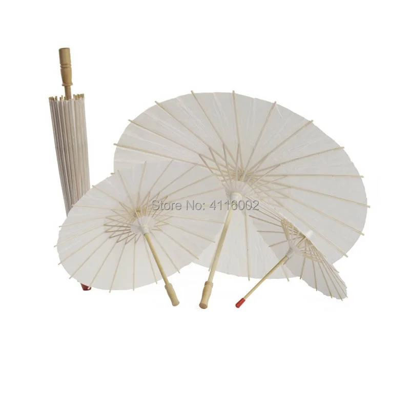 100pcs Handmade Diameter 60cm Plain White Color Chinese Small Oilpaper Umbrella Parasols Wedding Decoration